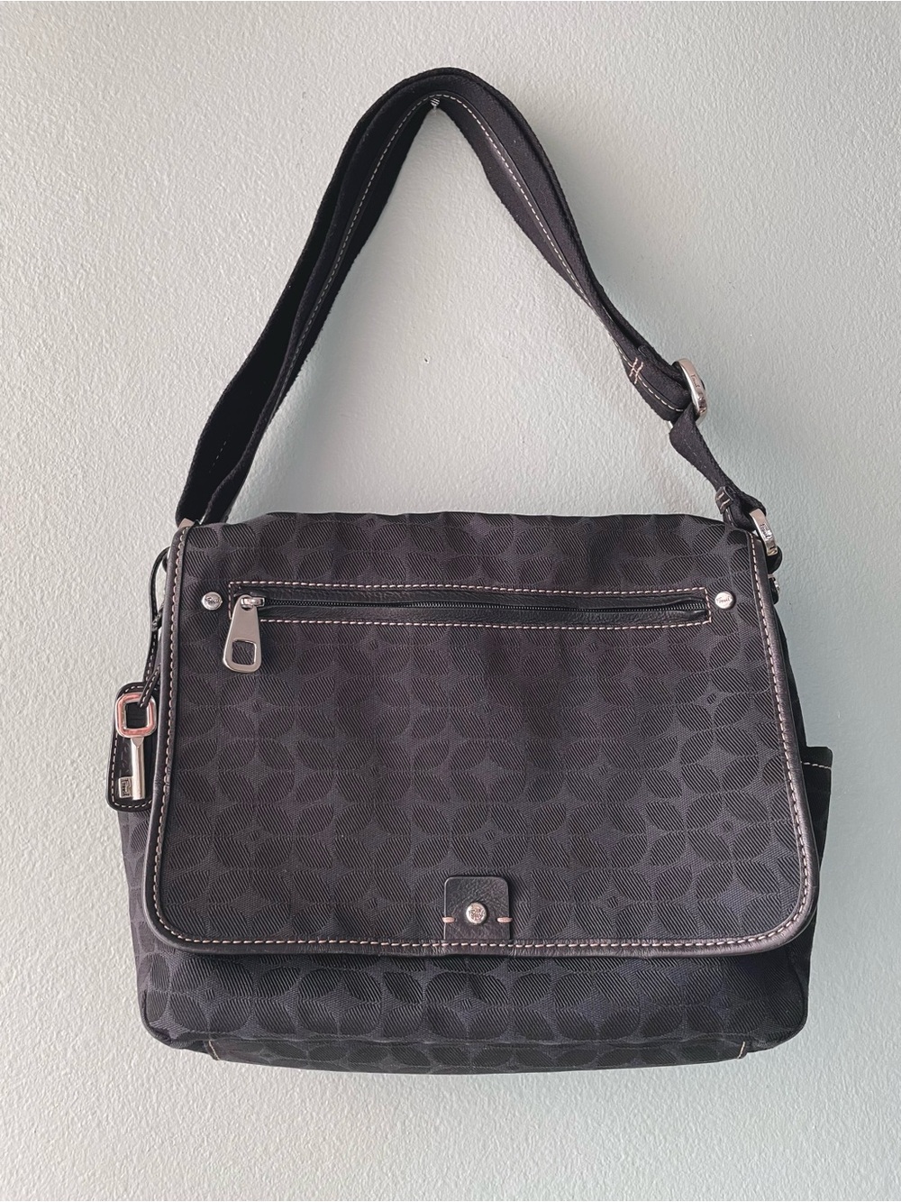 Fossil | Marlow Crossbody Black Canvas Messenger Laptop Bag Purse